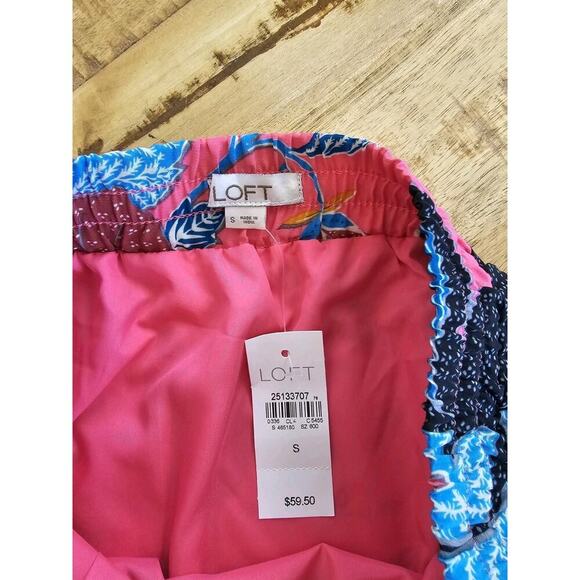 Loft Floral Drawstring Lined Skirt Women's Size S NWT Pockets Boho Party - Picture 4 of 9